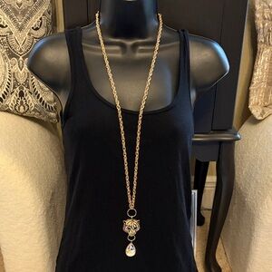 Natasha Couture Gold Lion Pendant Necklace